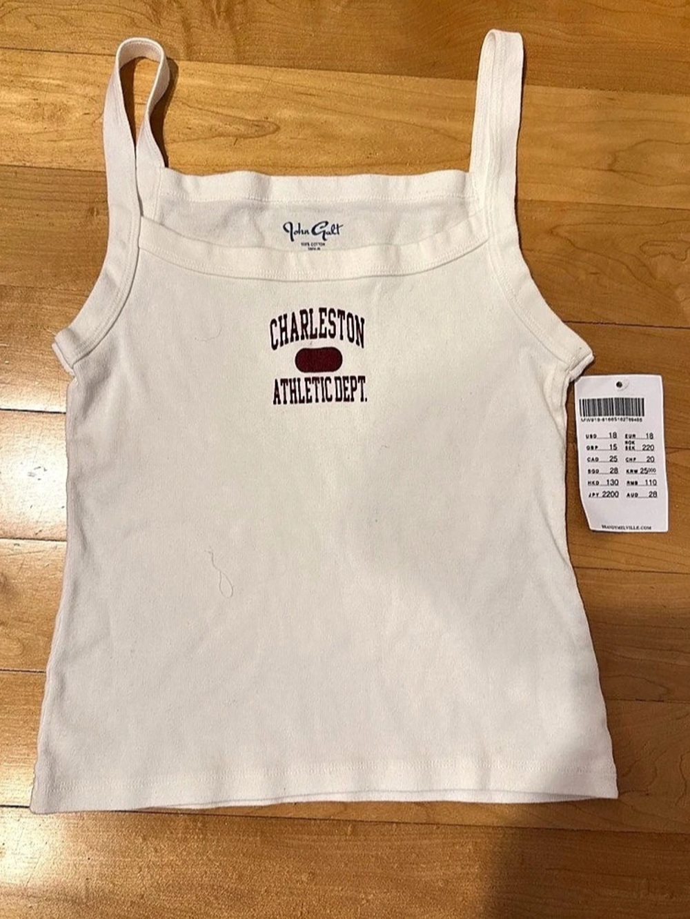 Brandy Melville - John Galt Charleston Athletic Dept. Tank White